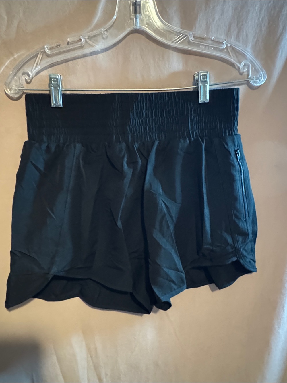 Black Women's High-Waist Smocked Shorts
